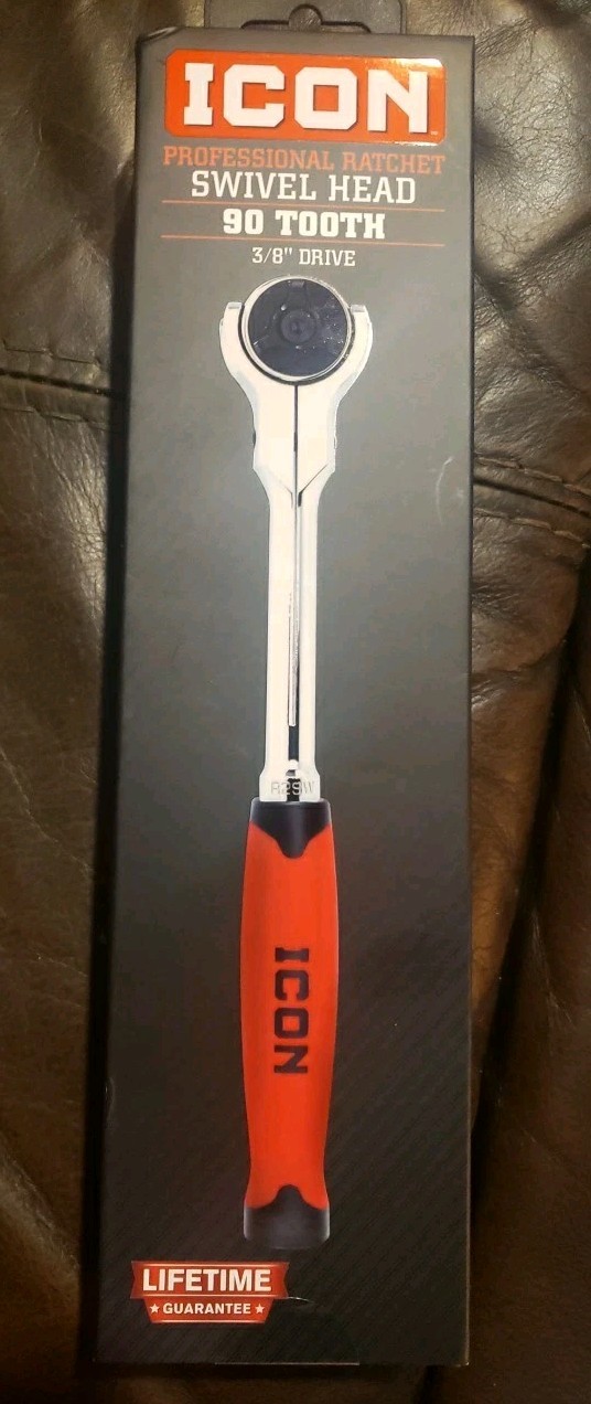ICON R2SW 3/8″ Drive Professional Swivel-Head Ratchet w/ Comfort Grip 64698 NEW