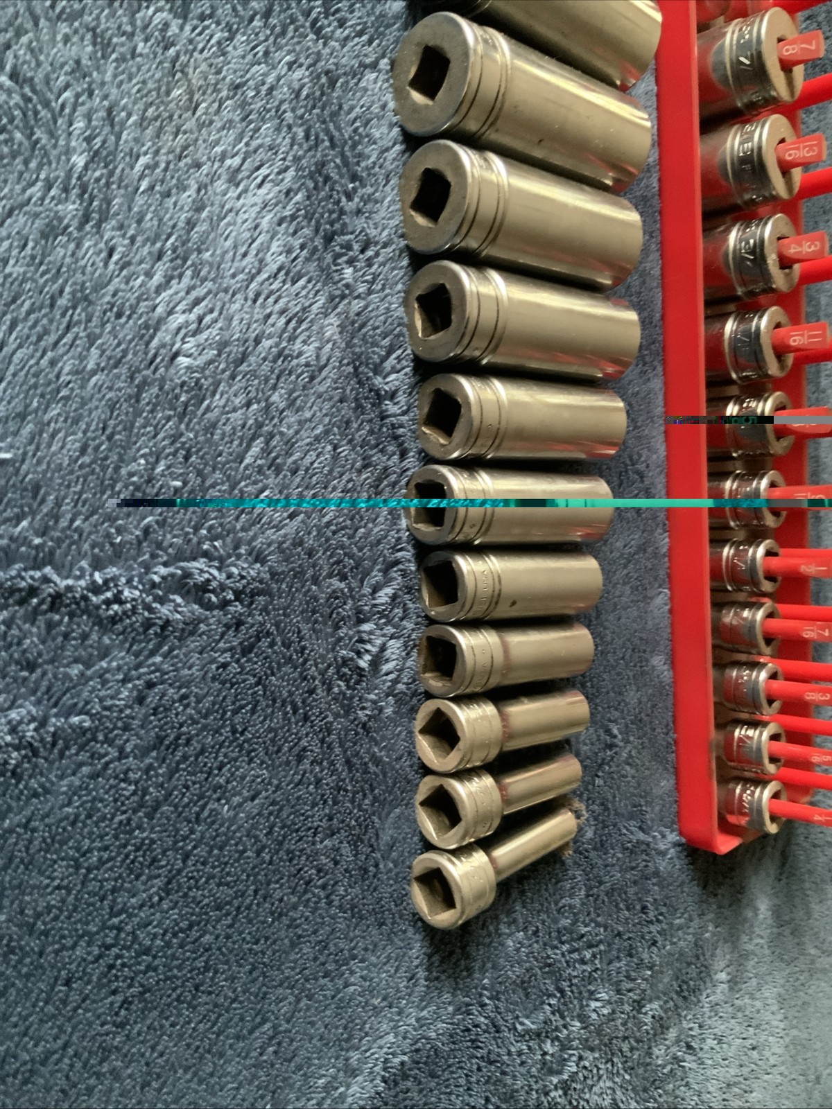 Snap On 3/8” Drive Deep And Shallow Socket Set, Sae, 6pt…..see Pics For Sizes….