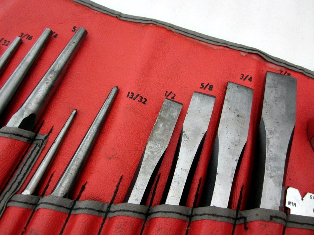 Vintage Snap-on 24pc Complete Punch & Chisel Set PPC-260AK C-260A USA