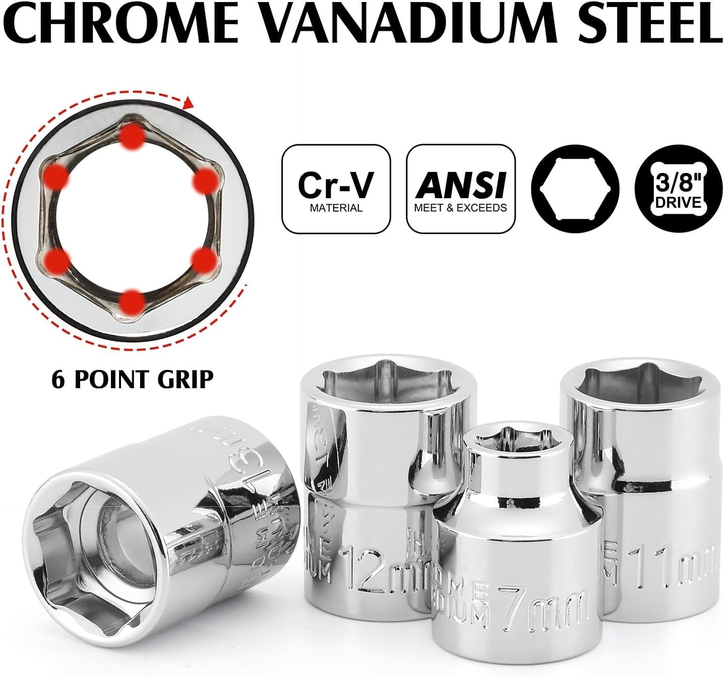 CR-V Steel 14-Piece Stubby Impact Socket Set – Precision Torque for Tight Spaces