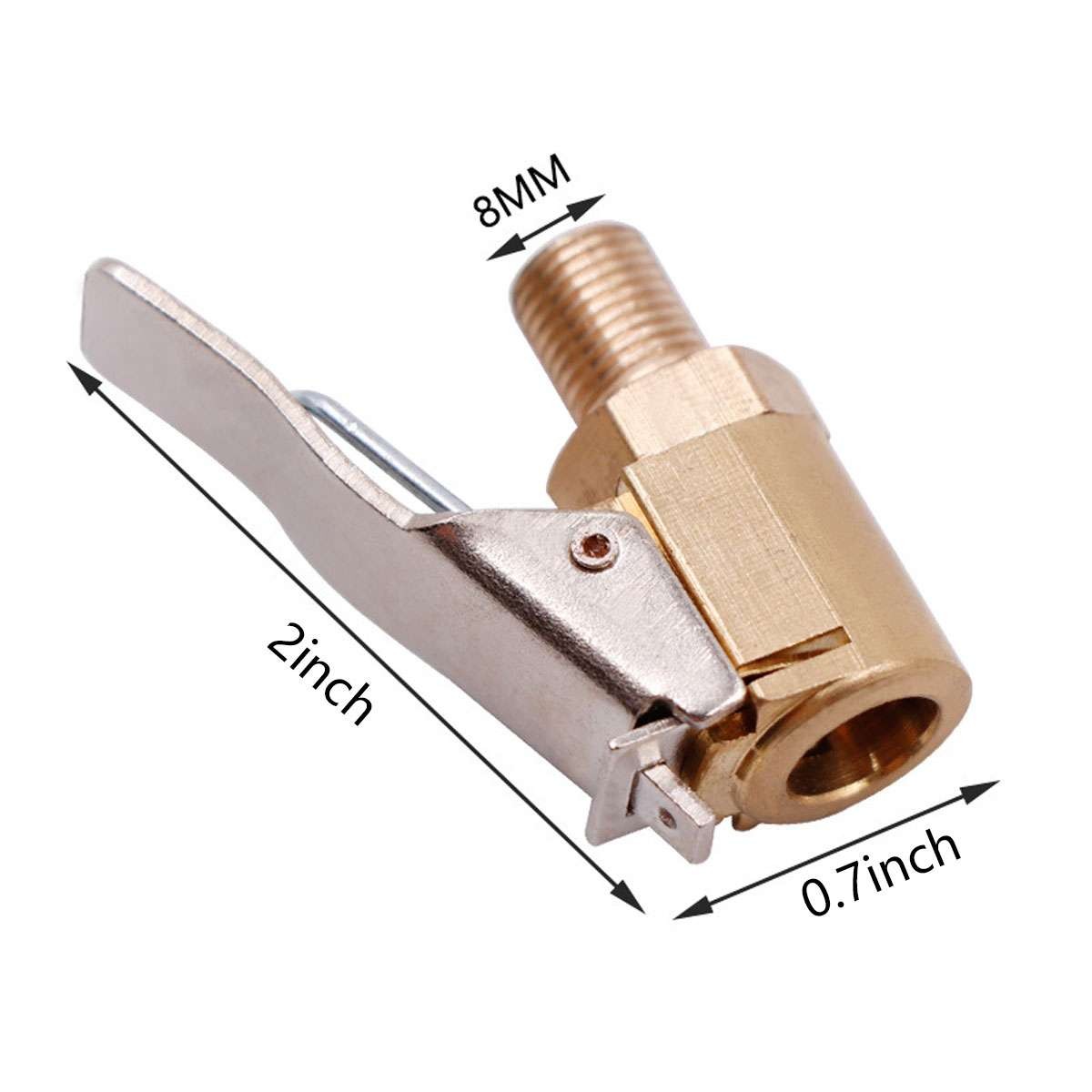 Car Tyre Wheel Tire Air Chuck Inflator Pump Valve Clip Connector Adapter 8MM