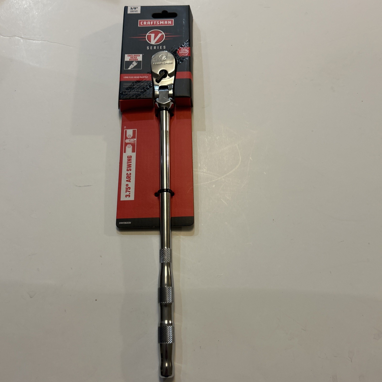 NEW Craftsman V-Series 3/8” Drive 96T Long Handle Flex Head Ratchet CMMT86323V V