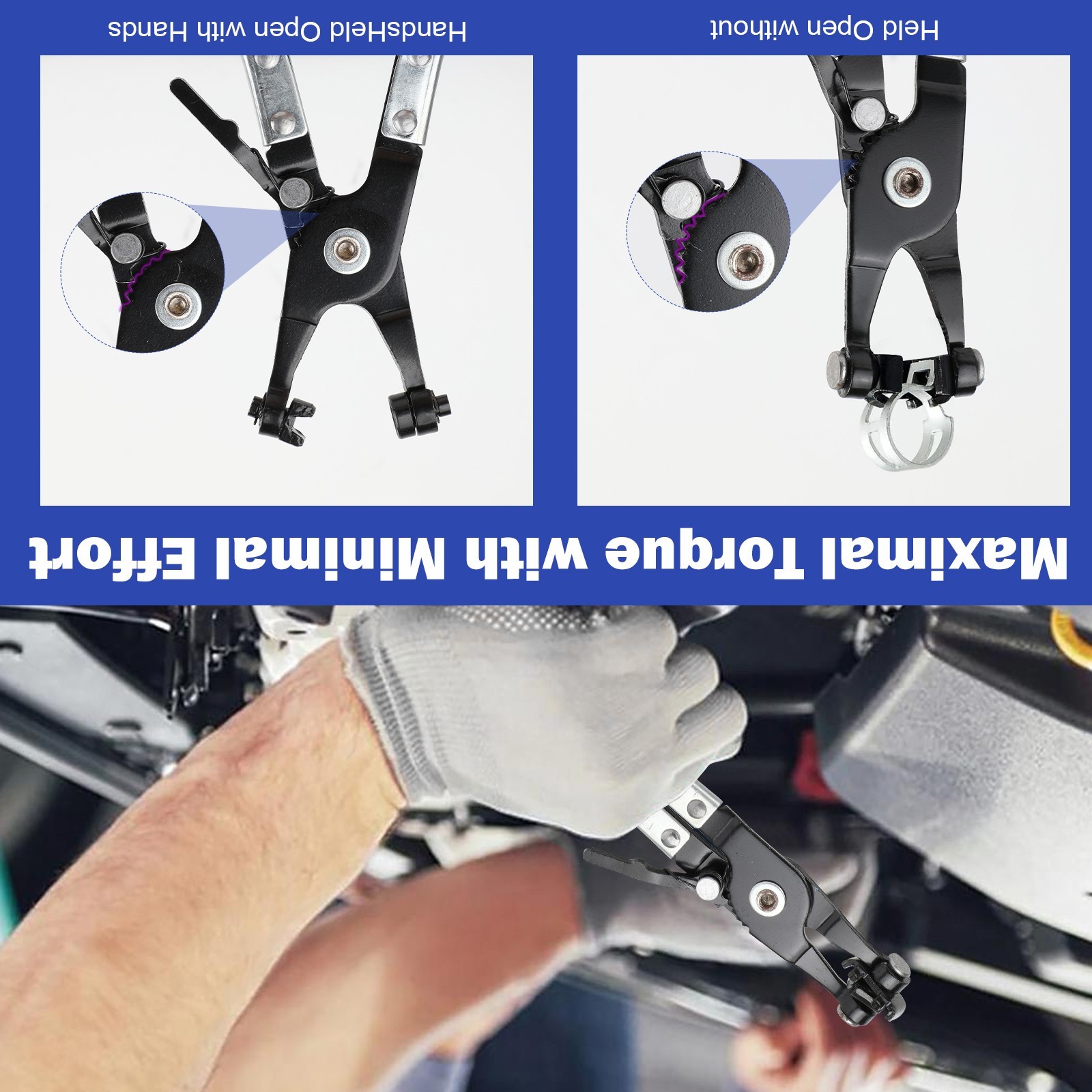 10Pc Hose Clamp Clip Remover Pliers Wire Long Reach Kit Fuel Oil Water Hose Tool