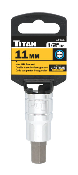 Titan 15611 1/2-Inch Drive x 11mm Hex Bit Socket – 11 mm