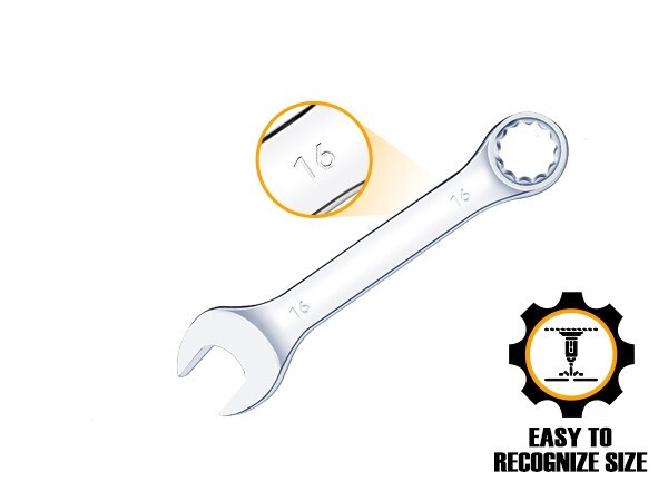 32 Piece SAE & Metric Combination Wrench Set, CR-V Steel Mirror Chrome Polished