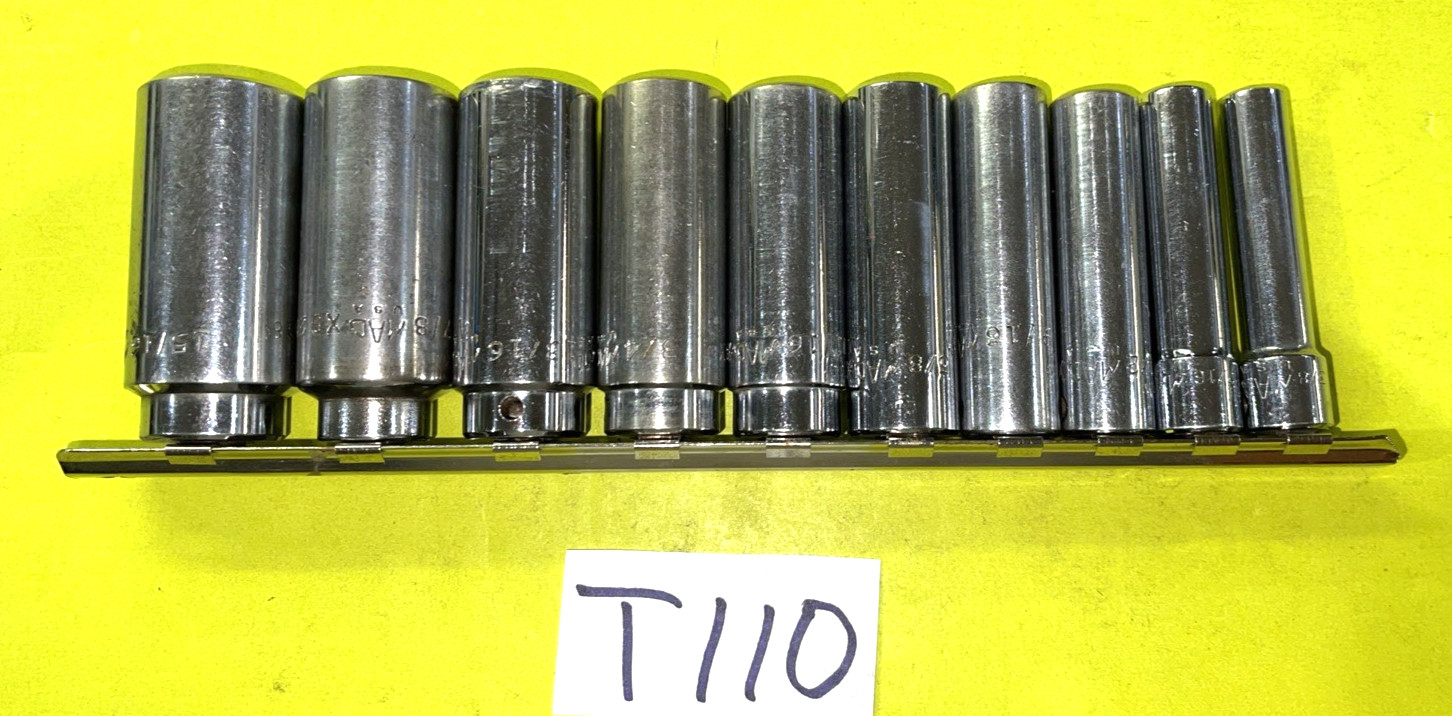MAC TOOLS 10 PIECE 3/8 DRIVE DEEP SAE SOCKET SET 3/8 TO 15/16 SHIPPED FREE IN US