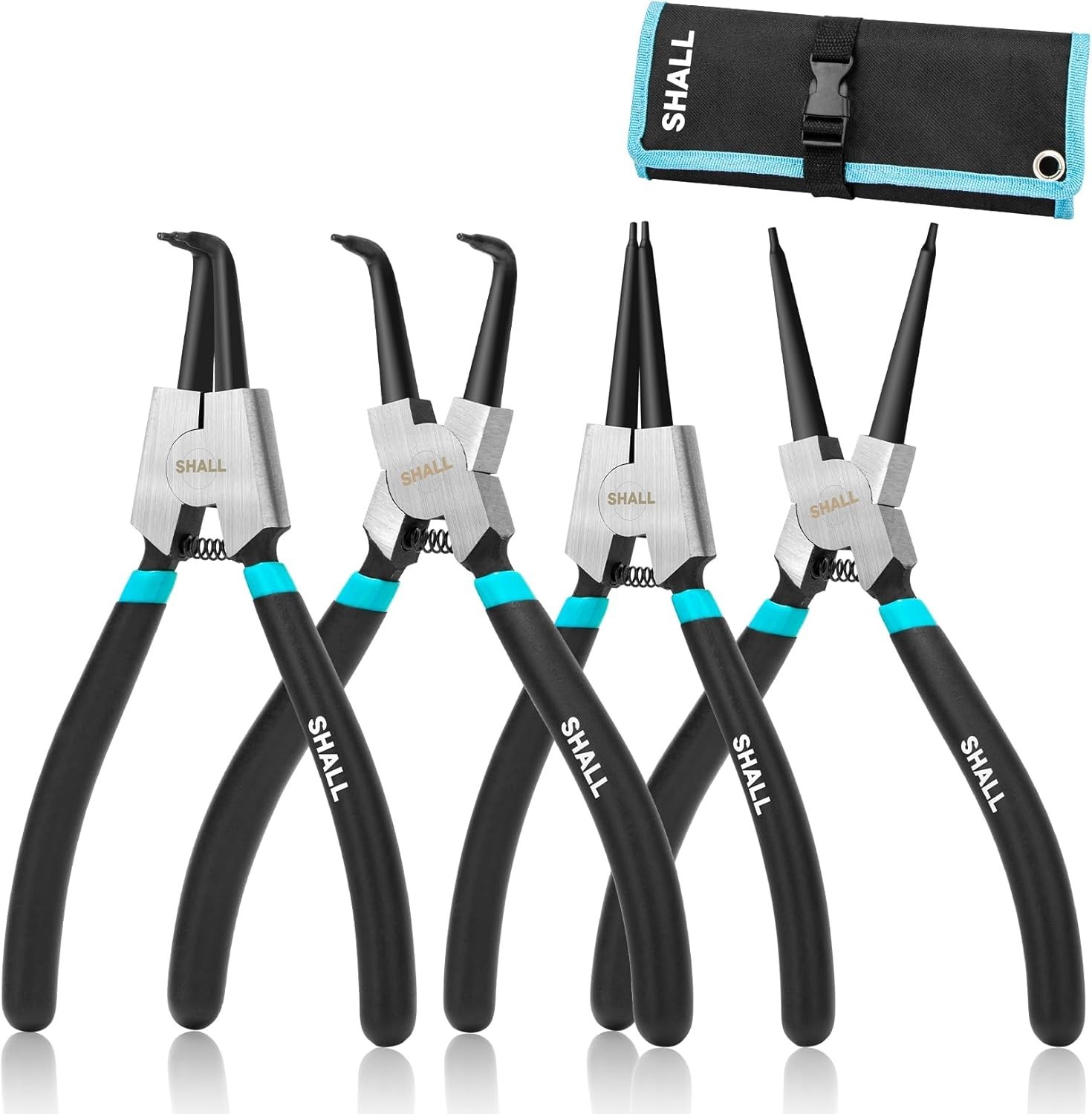 Snap Ring Pliers Set 4pcs Heavy Duty Alloy Steel Internal External Circlip Pl…