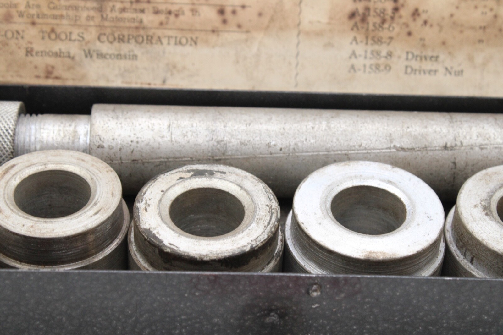 Blue-Point A-158 Heavy Duty Bushing Driver Set Metal Box USA