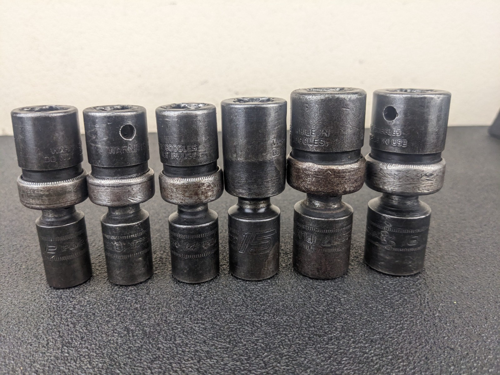 #bl432 Snap On Tools IPLM 1/2” Impact Swivel Socket Set 12,13,14,15,17,18mm