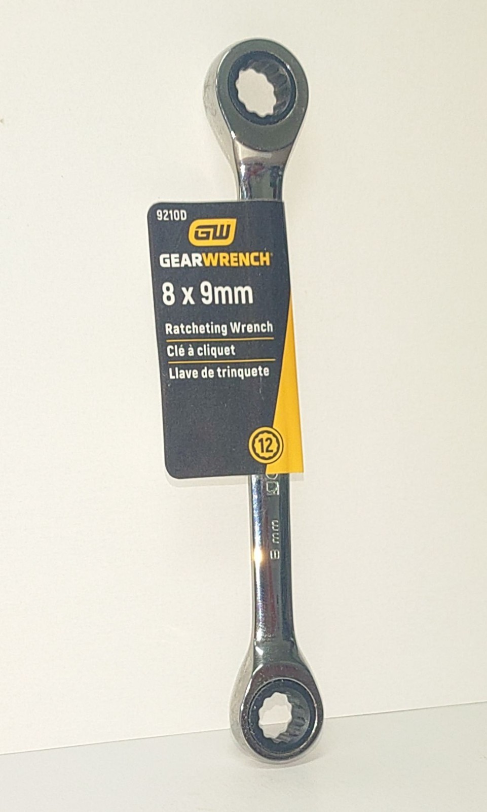 Gearwrench 8mm x 9mm 12 Point Double Box Ratcheting Wrench 9210D