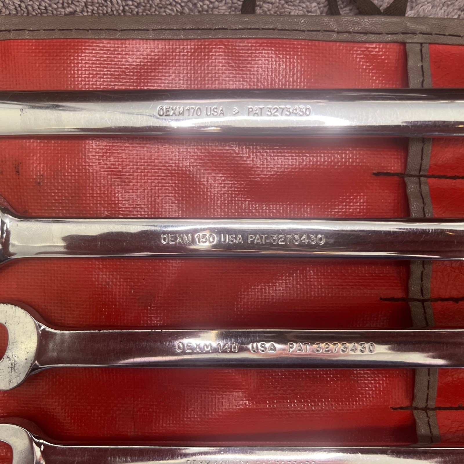 Snap-on 5pc Metric 12pt Combo Wrench Set 12mm 13mm 14mm 15mm 17mm/ C-508 case