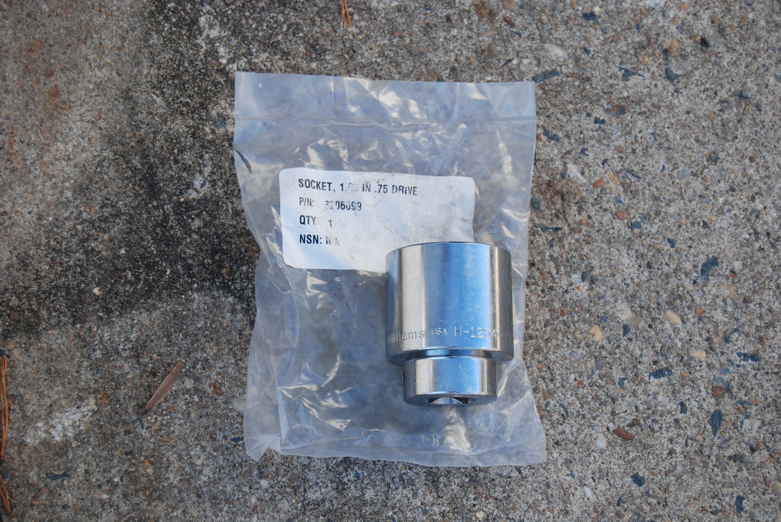 WILLIAMS H-1254 3/4″ DRIVE SOCKET 1-11/16″ 12 POINT SHALLOW SOCKET USA MADE NEW