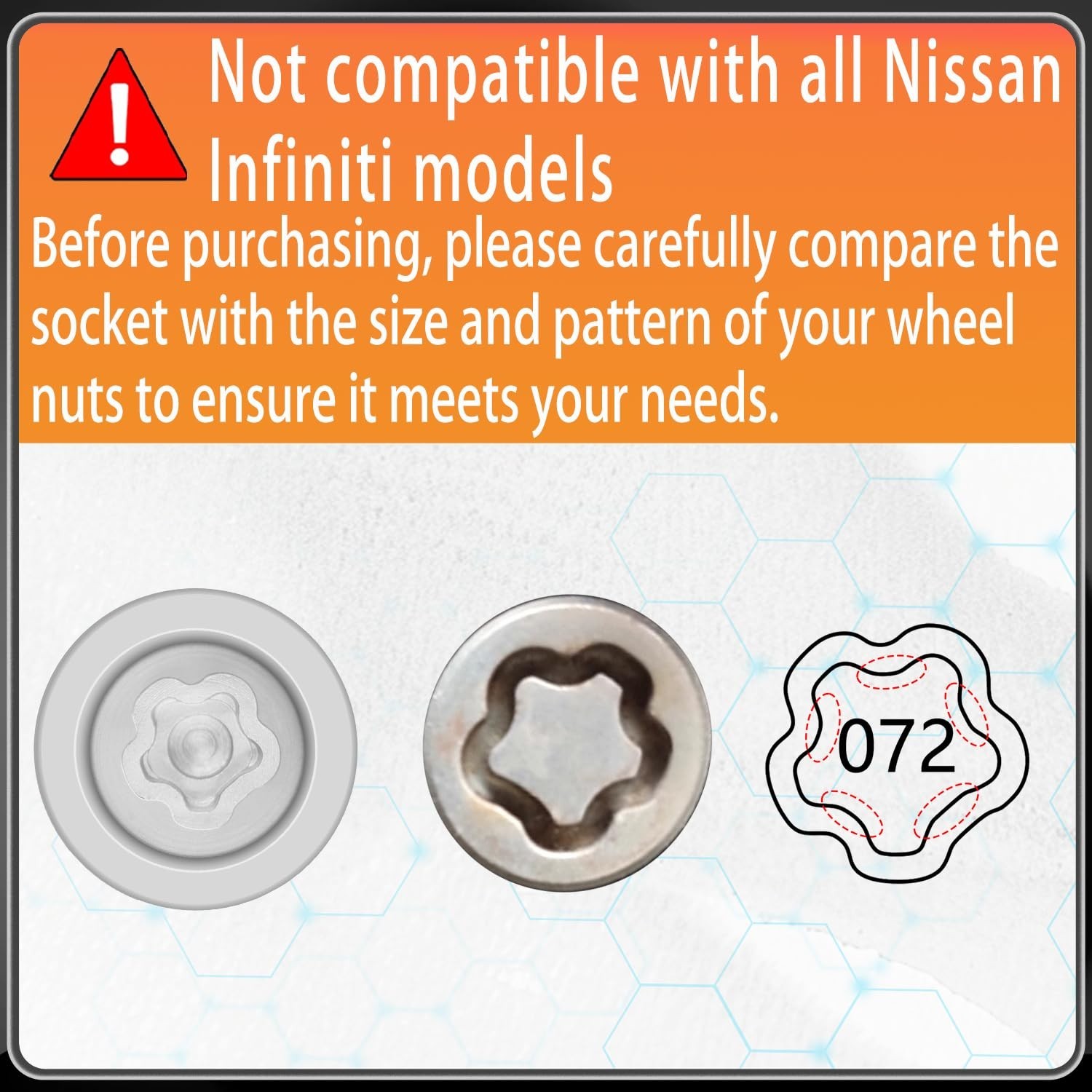 10pcs Master Anti Theft Wheel Locking Nut Key Removal Set For Nissan Infiniti