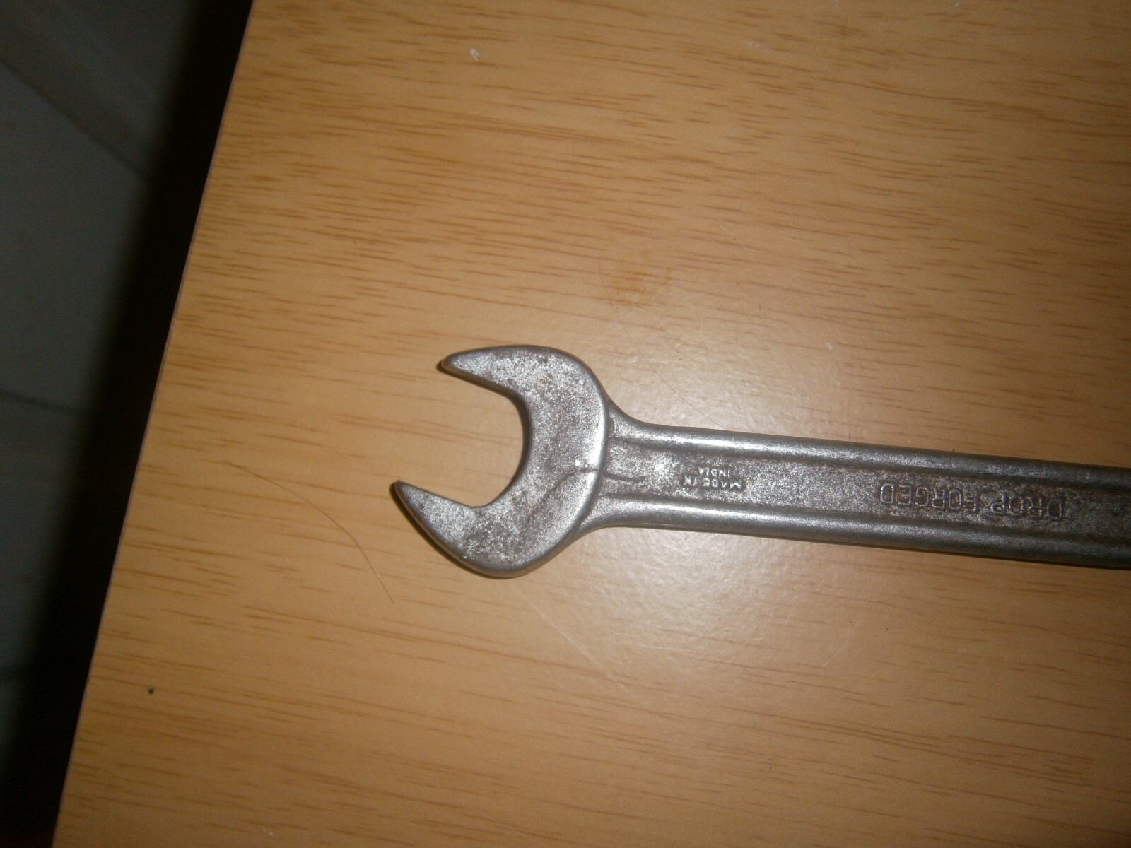 Vintage silver tone spanner. 13/16 & 7/8 ends.(E6c)