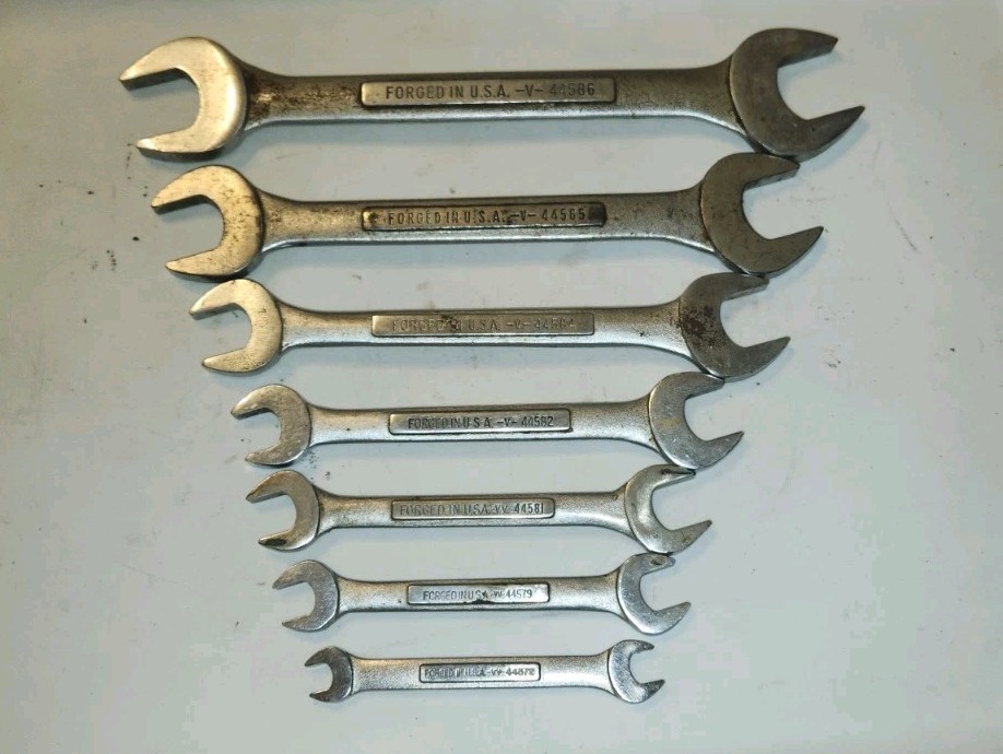 Vintage Craftsman 7pc SAE Double Open End Wrench Set 3/8″ to 1-1/8″ -V- -VV- USA