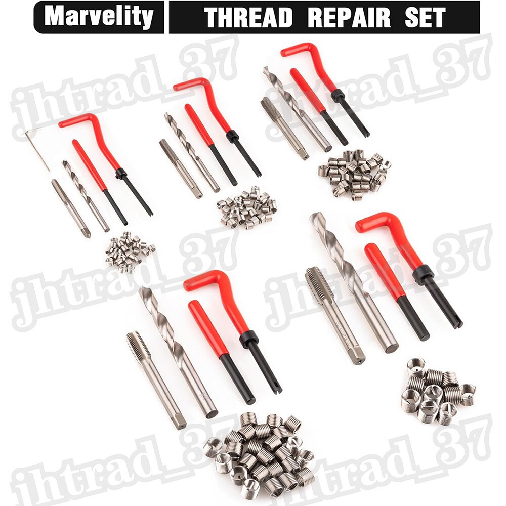 131pcs Metric Helicoil Thread Repair Kit HSS Drills Inserts Taps & Tools M5-M12