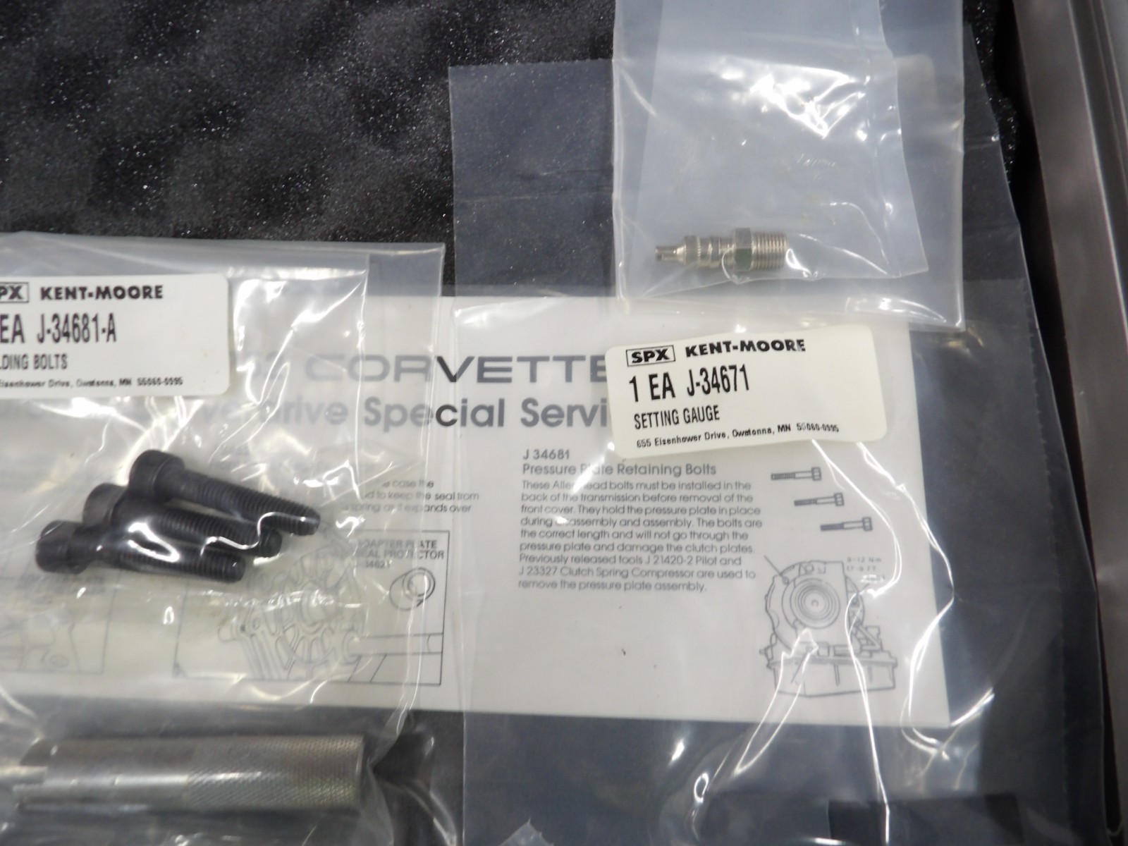 KENT MOORE TOOL J-34752 CORVETTE AUTOMATIC OVERDRIVE TOOL KIT-Sold As Is