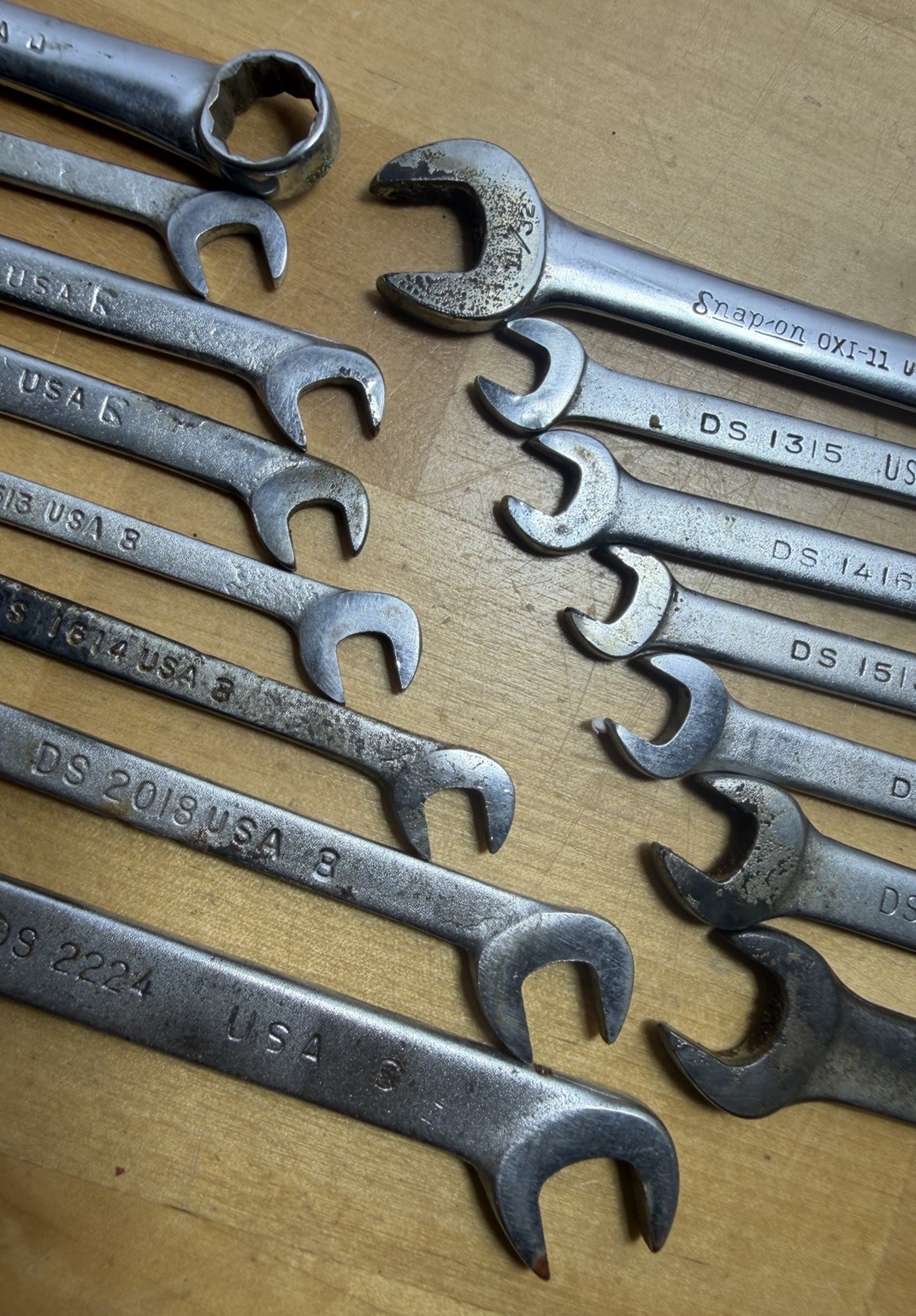 Snap On 15 Pc SAE Ignition 4 Way Open End Angle Wrench Set DS Series OEX