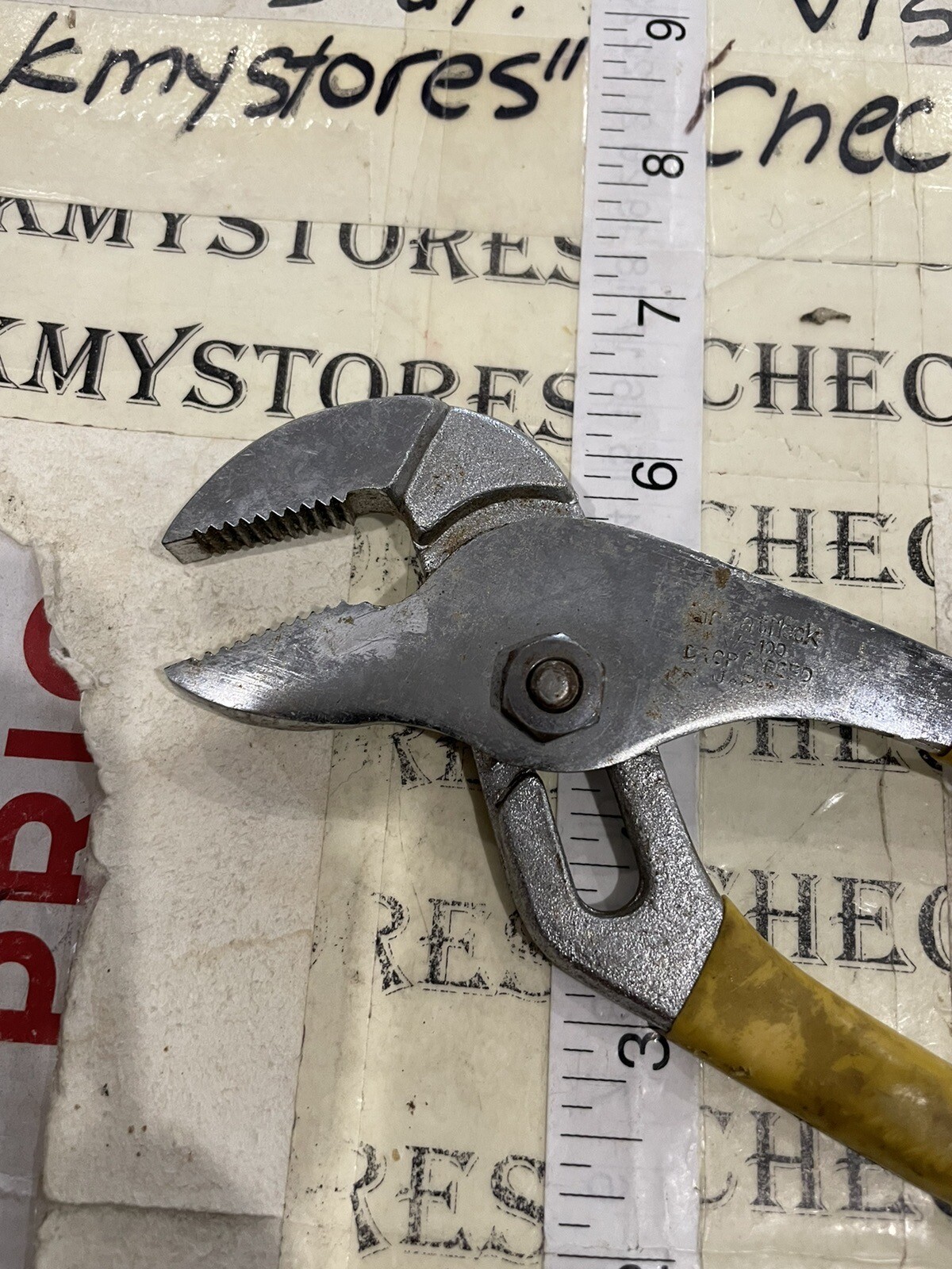 Vintage Great Neck Pliers Slip Groove Joint Straight Jaw W100 ,Forged Japan