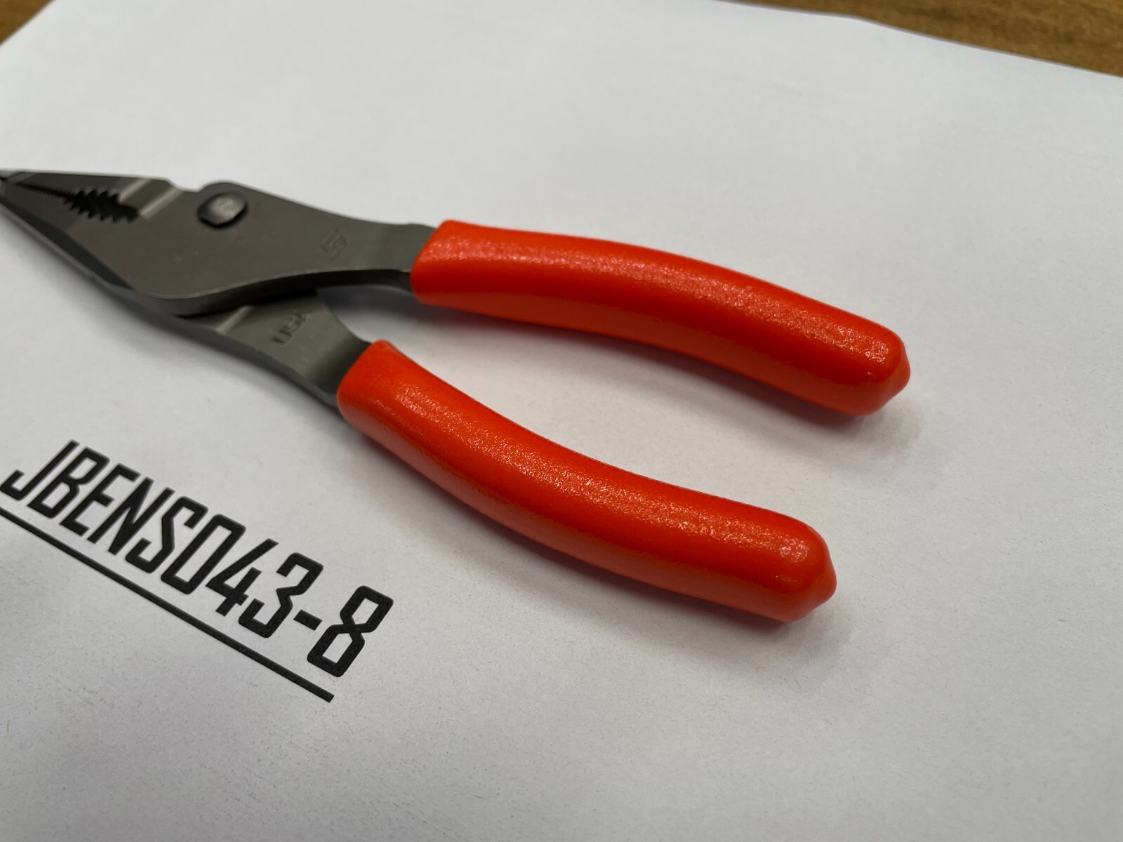 Snap-On Tools USA NEW ORANGE 7″ Soft Grip Long Nose Slip Joint Pliers LN46ACFO