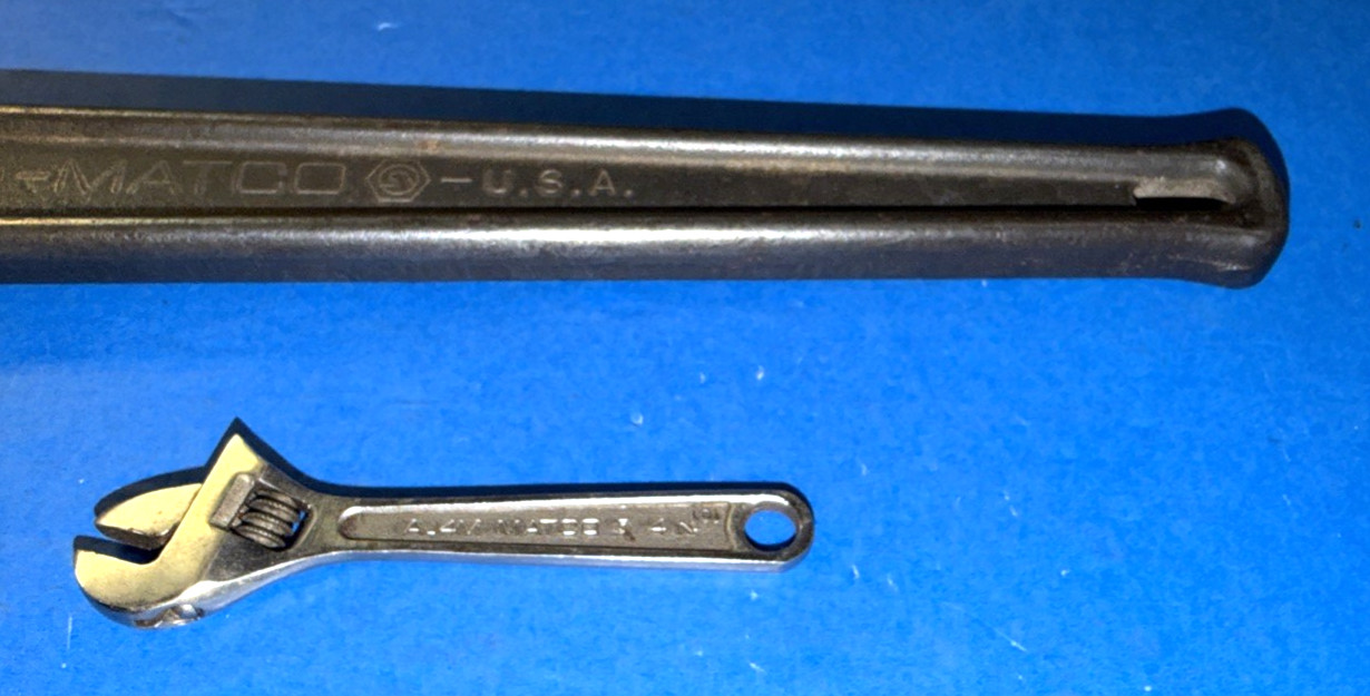 MATCO TOOLS 2 PIECE ADJUSTABLE CRESCENT STYLE WRENCHES 4 AND 15 INCHES
