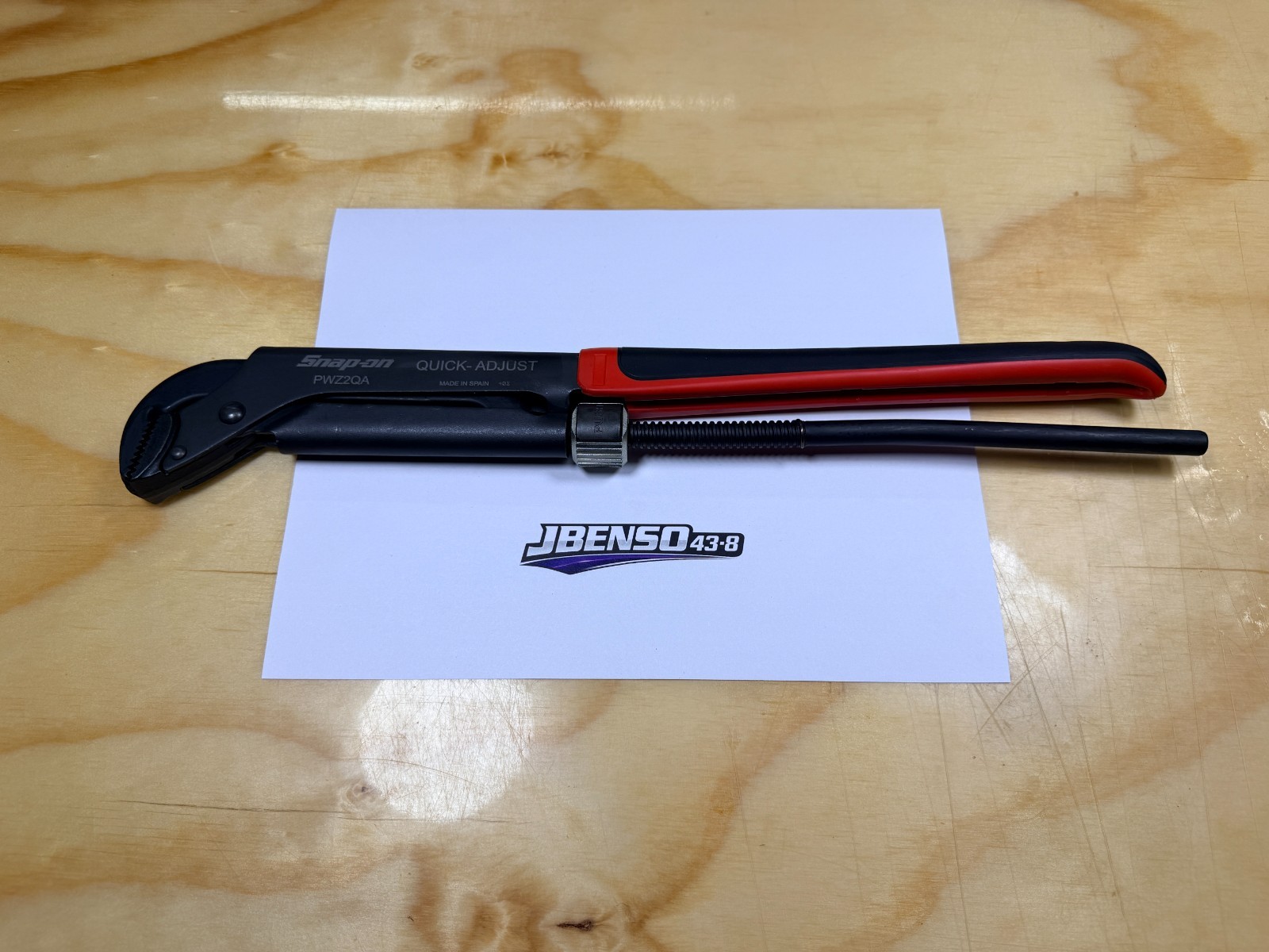 Snap-on Tools NEW RED 17″ Soft Grip Quick Adjust Pliers Wrench PWZ2QA