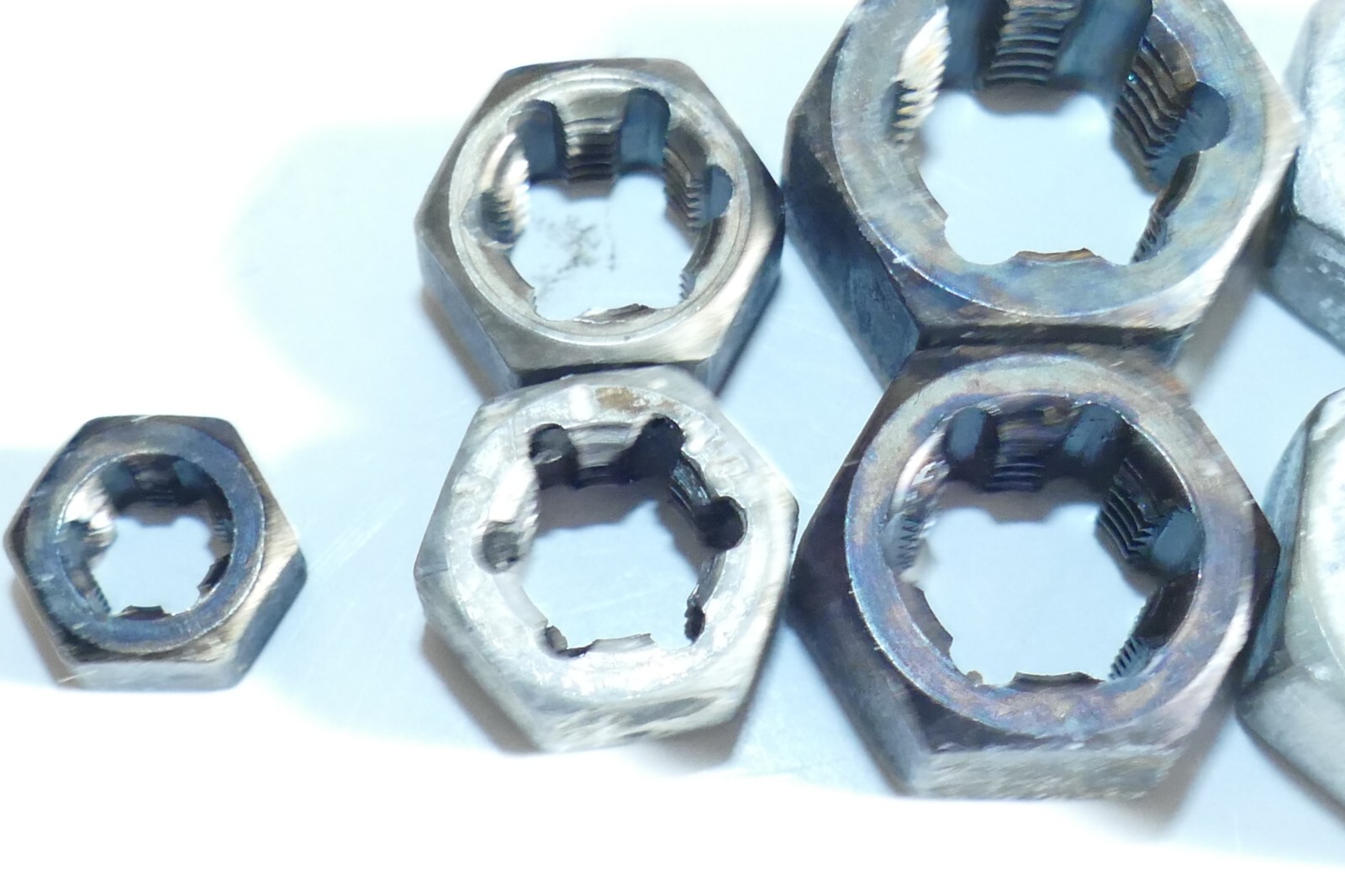 VINTAGE K-D MFG NO. 725, Hex Rethreader Die set Partial set of 9, one missing