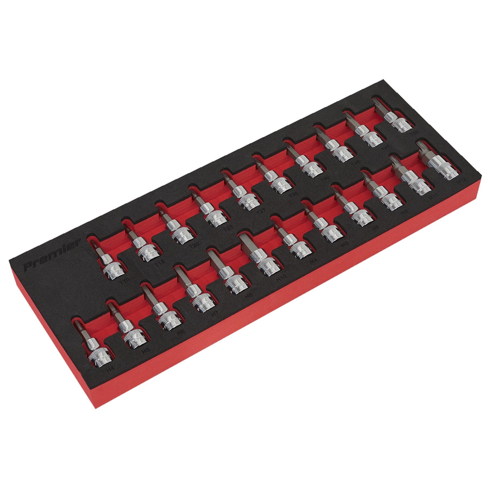 Sealey Socket Set 13pc 1/2″Sq Drive Lock-On 6pt Metric With Socket Rail
