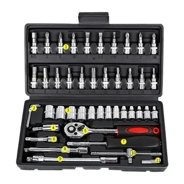 Car Repair Tool Kit 46 pcs Socket Set Car Repair Auto Repairing Tools with Box..
