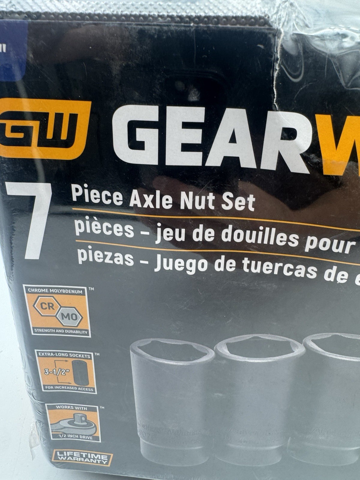 GearWrench 41650 7 Piece Axle Nut Set 6-point Metric Sockets