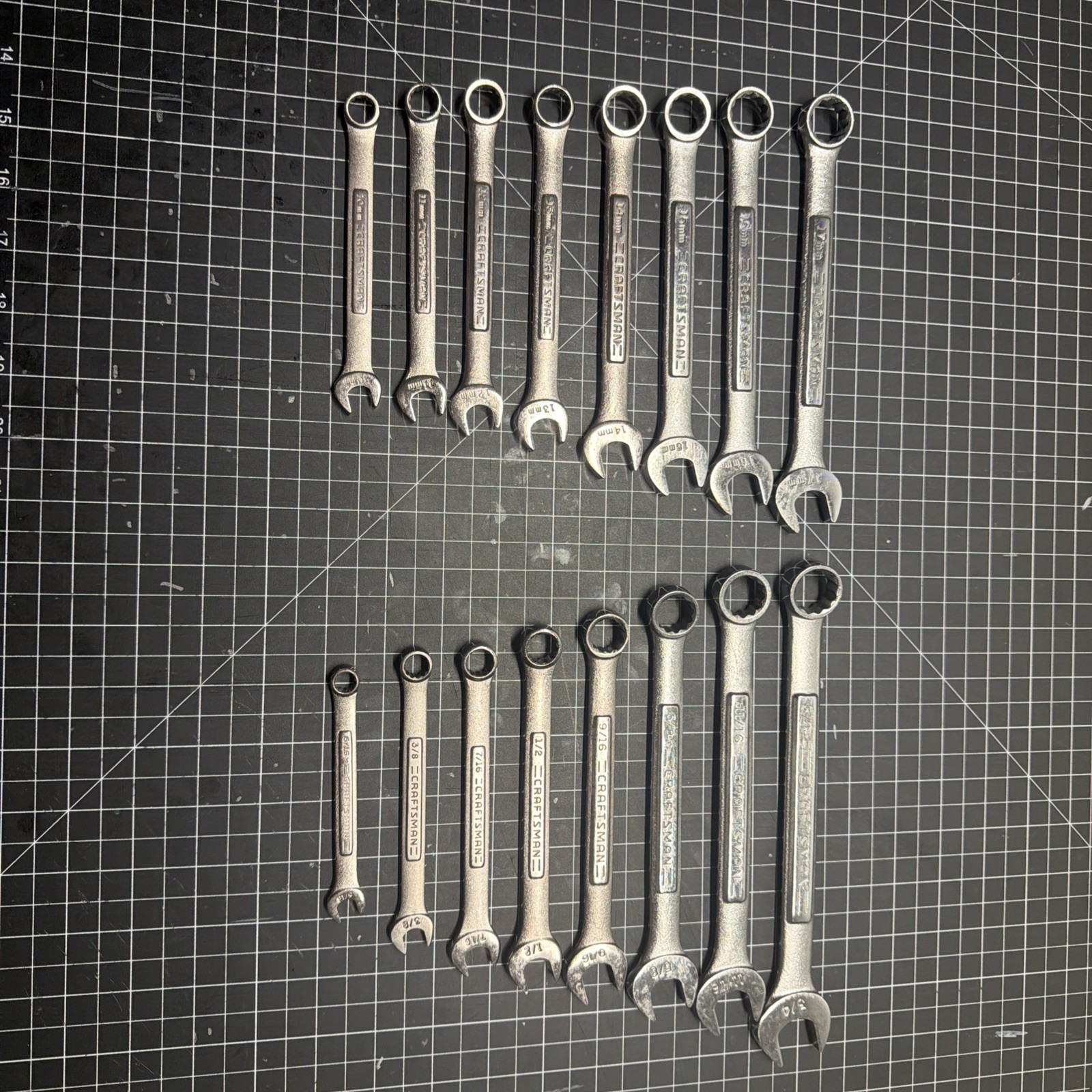 NICECraftsman USA 16pc SAE & METRIC Combination VA Wrench Set 10-17mm 5/16-3-4”