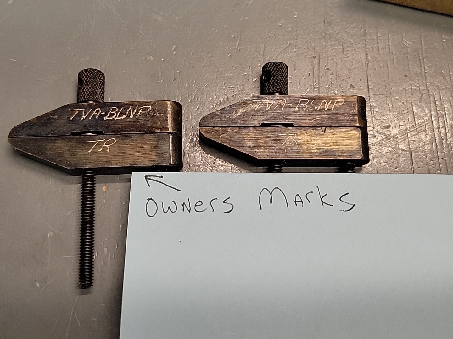 L. S. Starrett Machinist Parallel Clamps # 161A 2 Clamps W/ Owner Mark NOS