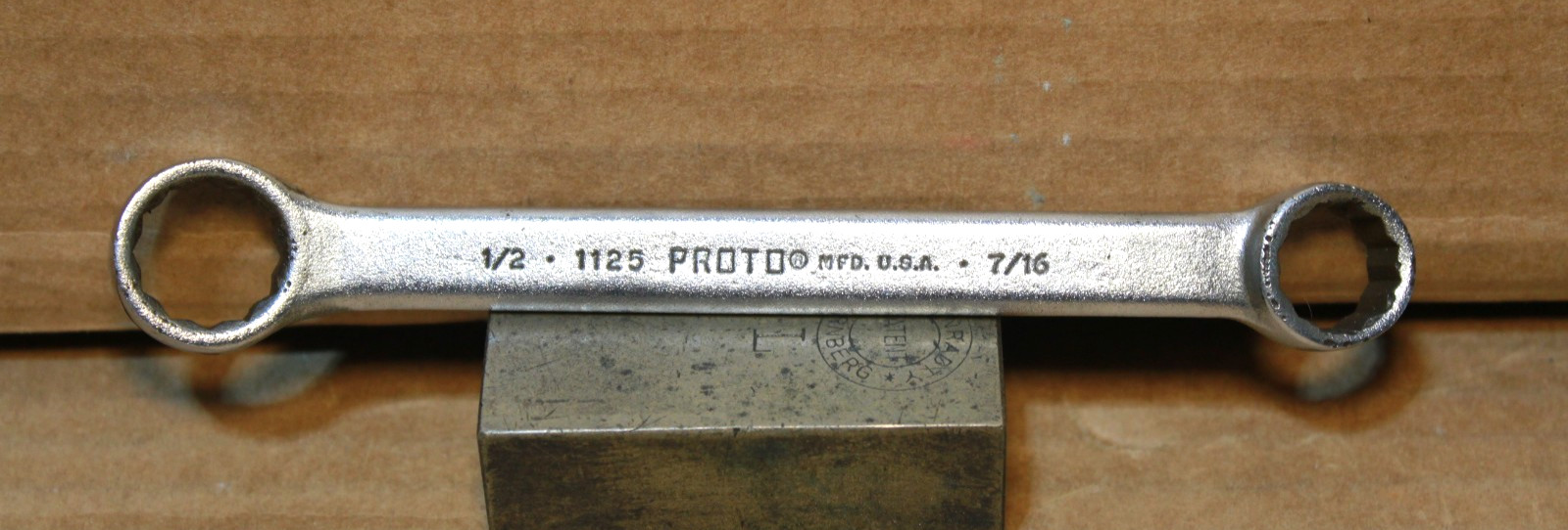 Proto 1125 7/16″ x 1/2″ Short Stubby Box End Wrench Made In USA