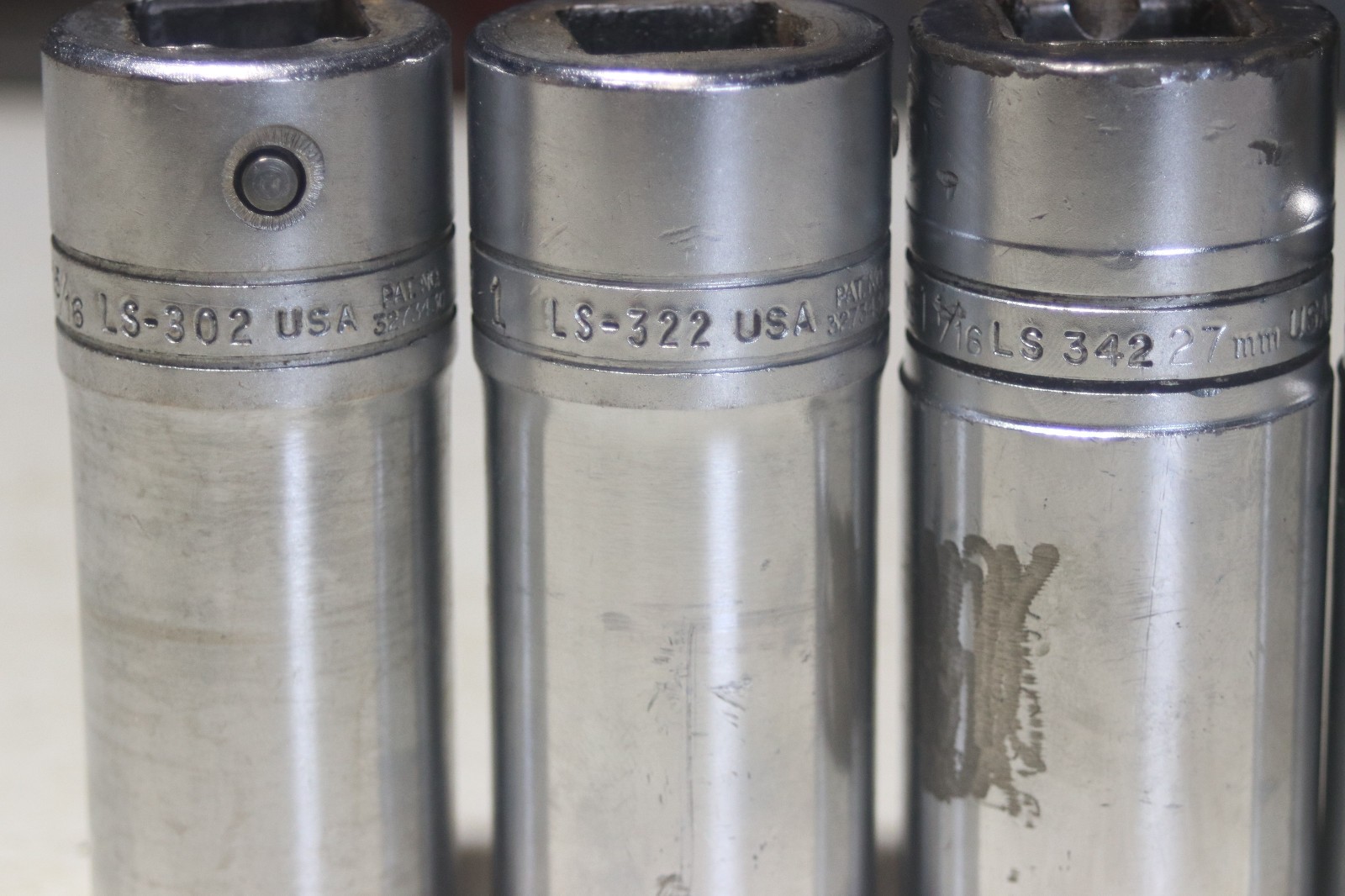 Lot of 5 Snap On 3/4 Inch Drive 6 Point Deep Sockets 15/16 – 1-1/4