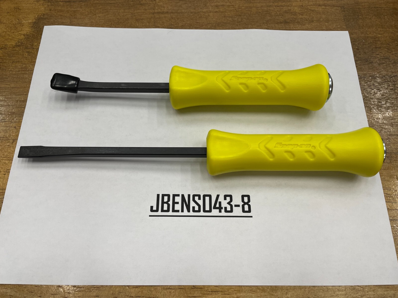 Snap-on Tools USA NEW 2pc HI-VIZ Hard Grip Straight & Bent Striking Prybar Set