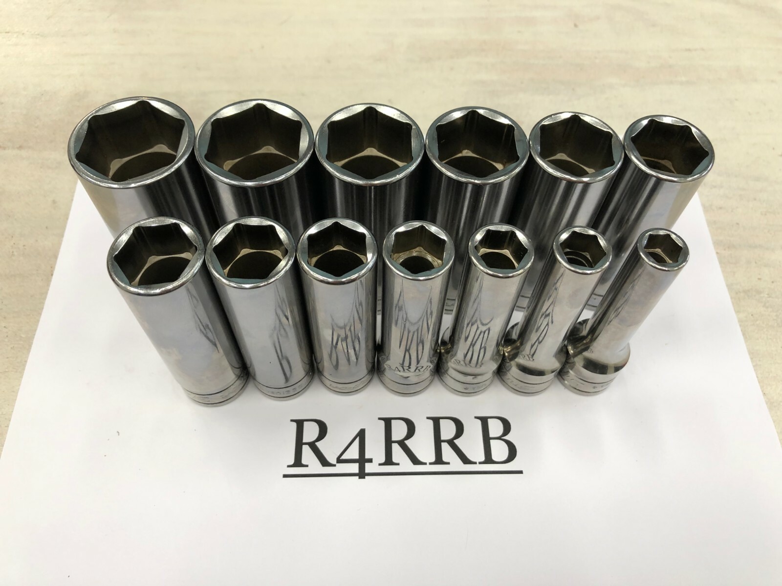 Snap-on Tools USA NEW 1/2″ Drive SAE 13 Piece Deep 6PT Chrome Socket Set 313TSYA