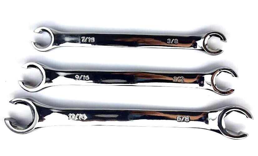 New 6 pc SAE/Metric Line/Flare Nut Wrench Set 3/8-11/16″,10-17mm