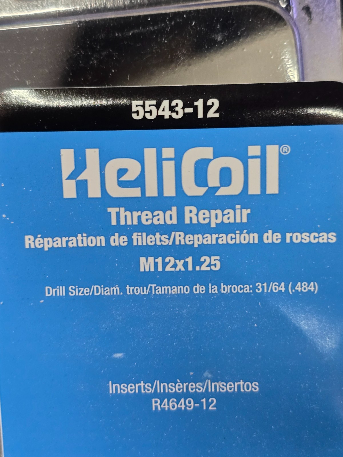 (QTY 1) HeliCoil 5543-12 Metric Fine Thread Repair Assembly M12x1.25