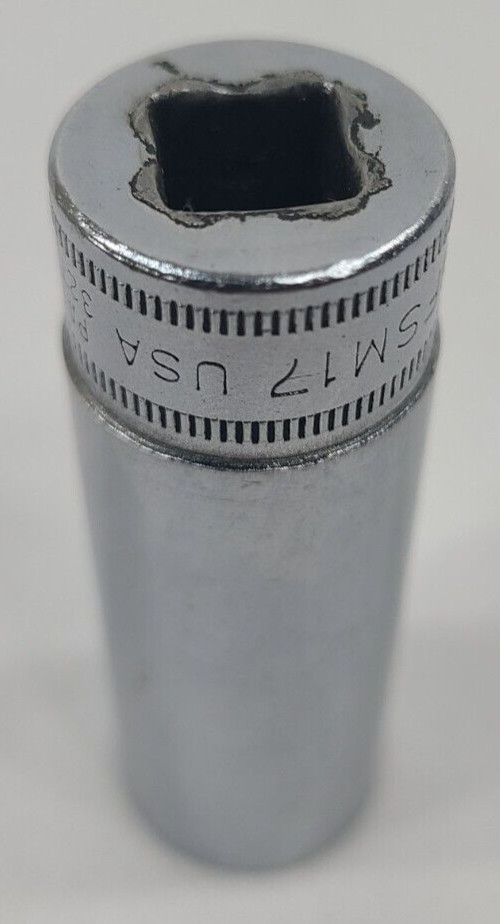 Snap-On 3/8″ Drive 17mm 6 Point Deep Chrome Socket SFSM17 USA