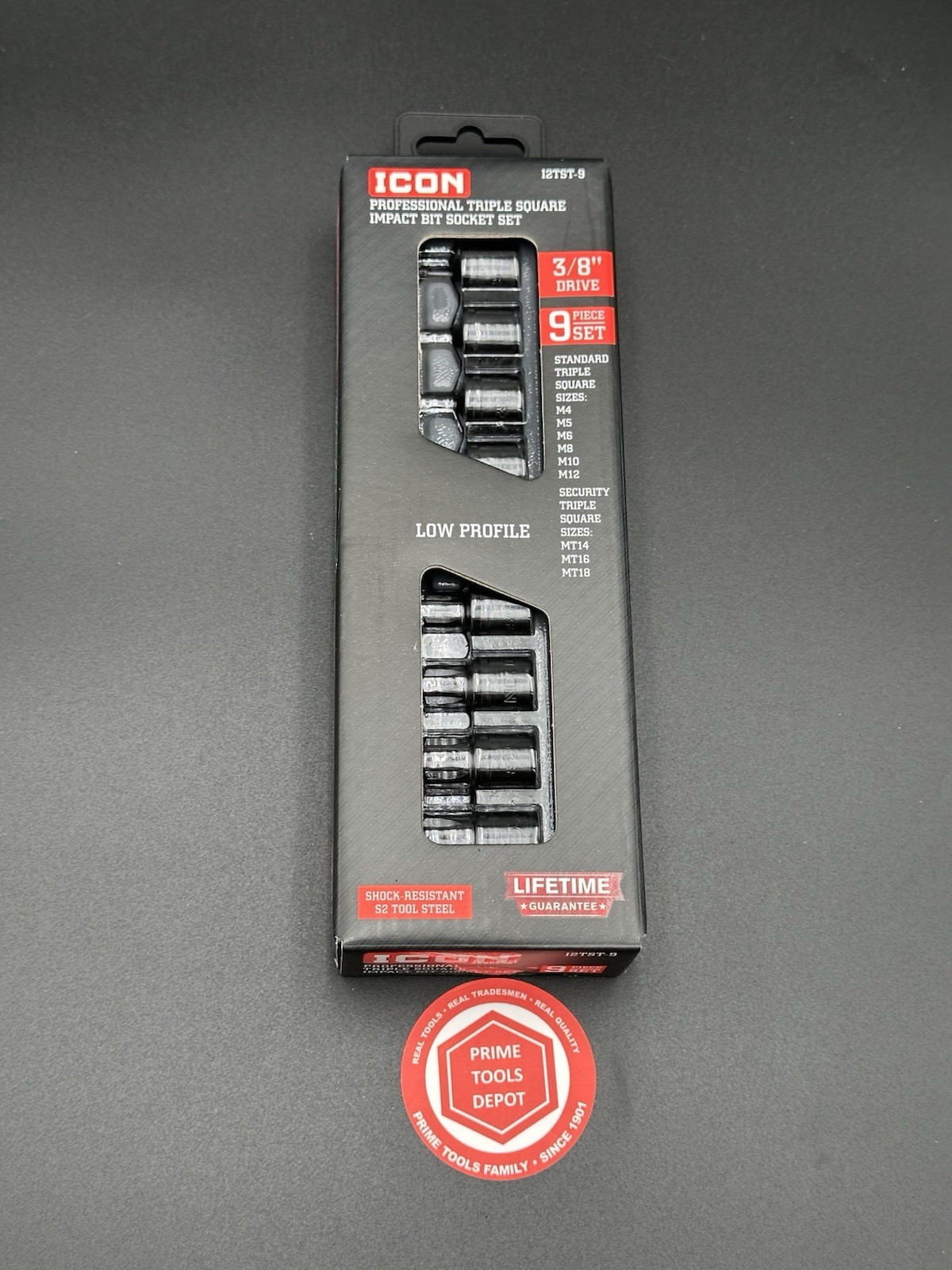 ICON 3/8 in. Drive Professional Triple-Square Impact Bit Socket Set, 9-Piece