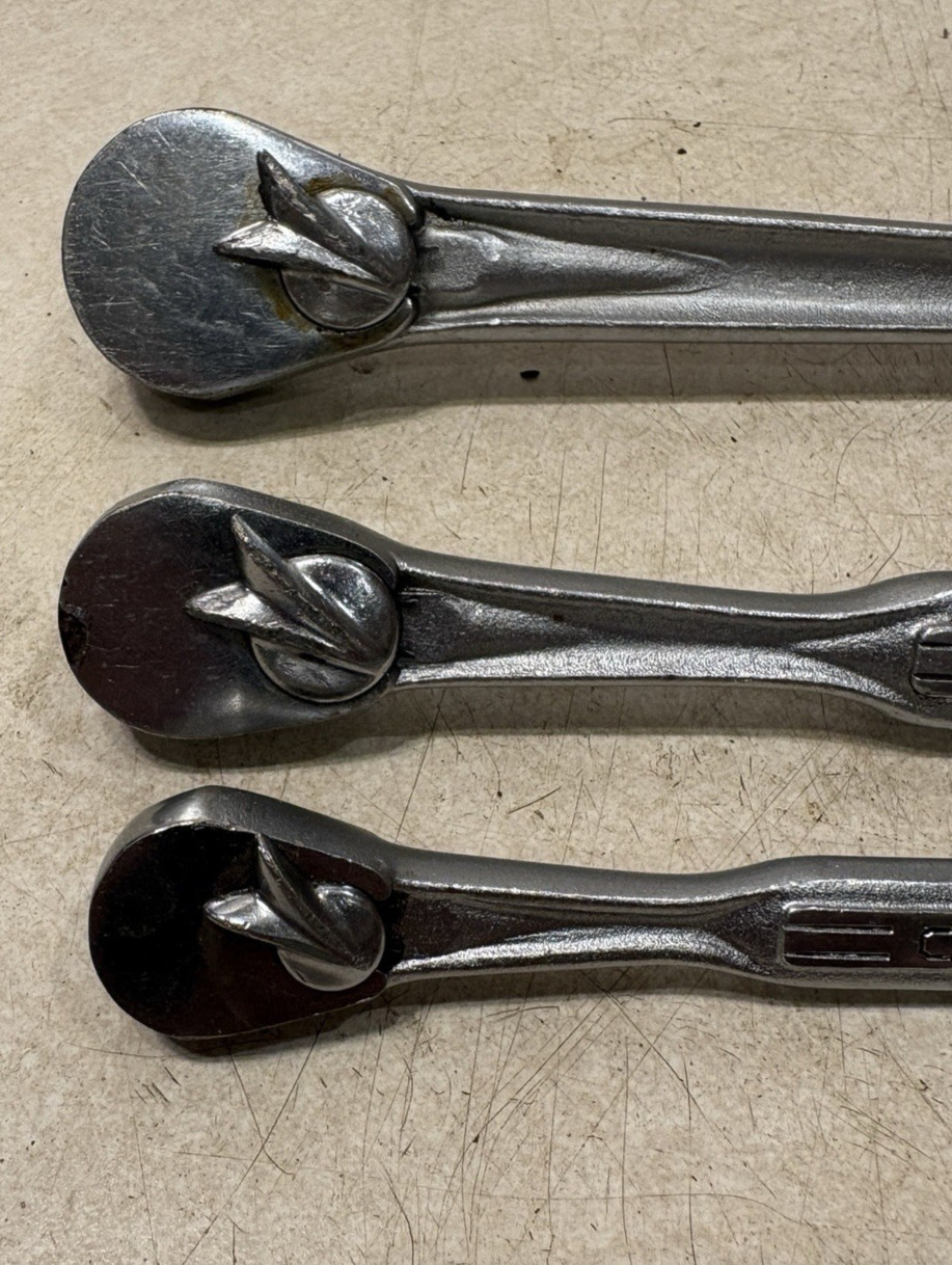 Vintage Craftsman 1/4” 3/8″ 1/2″ Ratchets =V= Flying V Made In USA