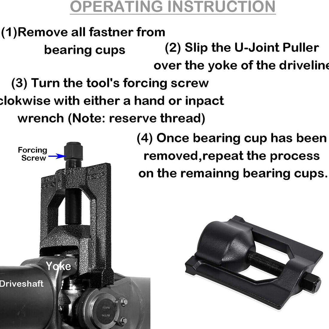 Class 6-8 Heavy Duty 10102 Universal U Joint Puller & 5192 Bearing Cup Installer