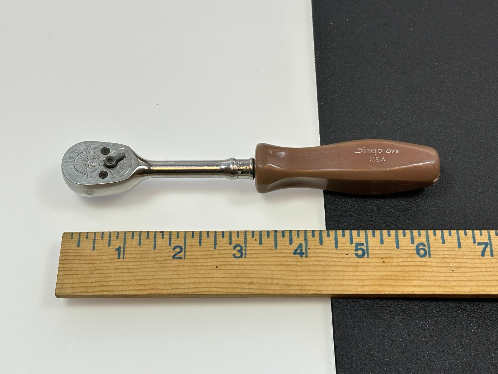 Snap-On Tools USA 1/4″ Drive BROWN Hard Handle Ratchet (Rare)