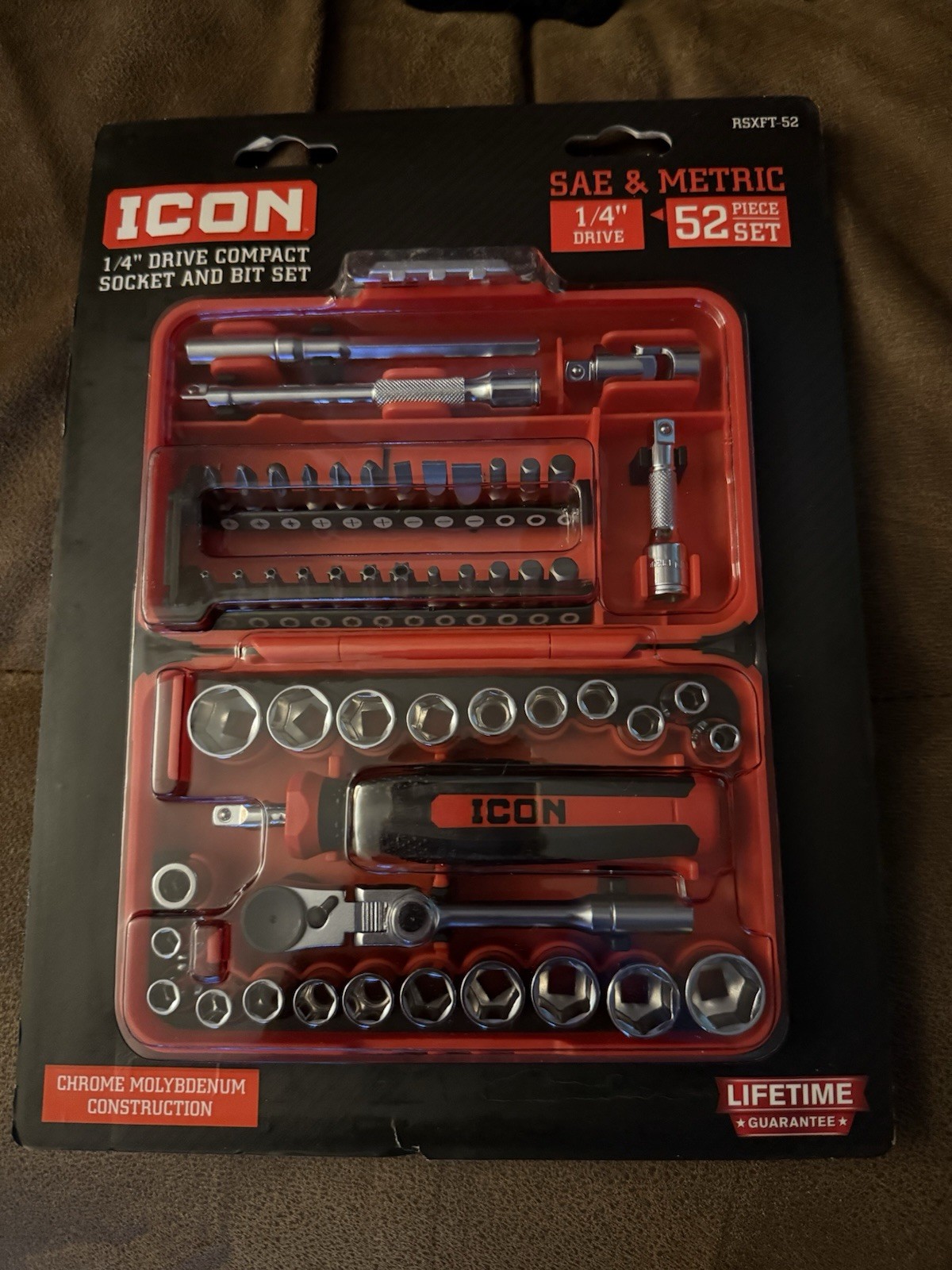 Icon 52 Piece 1/4 Drive Compact Socket Bit Set Rsxft-52