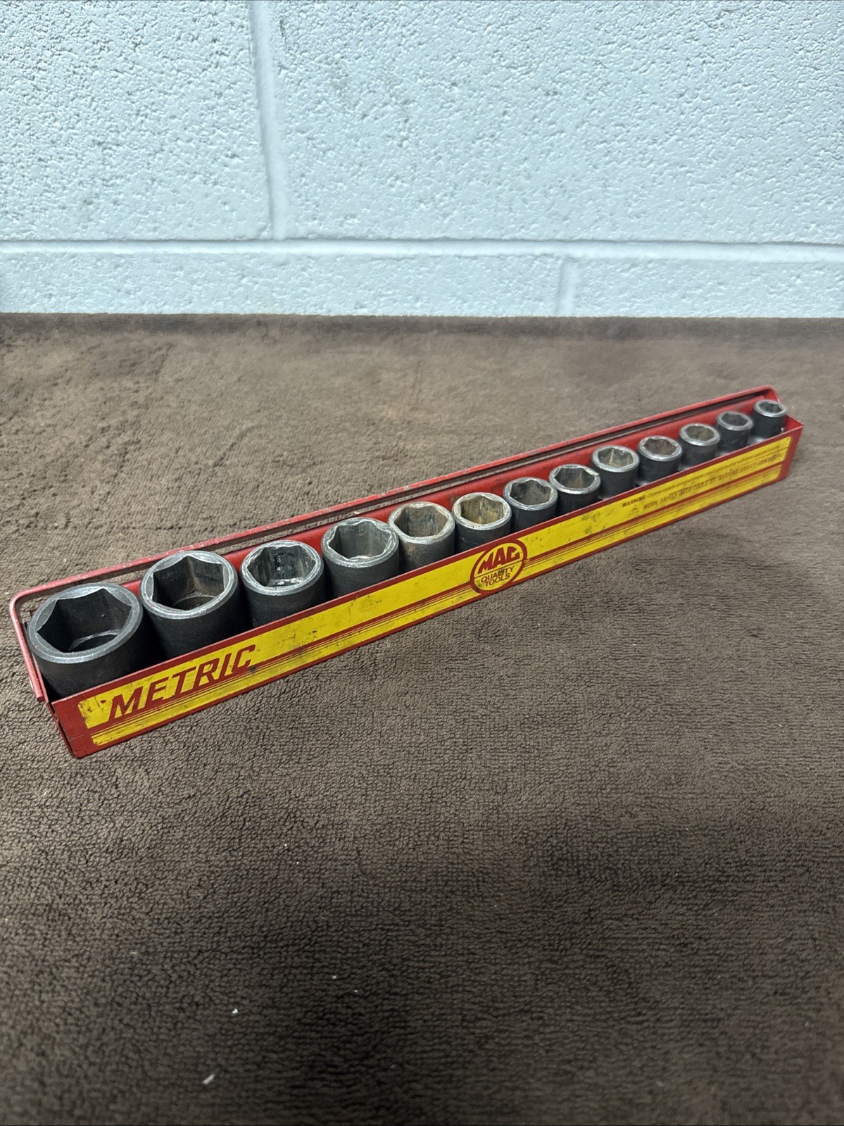 Mac Tools 13 Pc 1/2”’Drive Shallow 6 Pt Metric Impact Sockets Set 10mm-27mm Tray