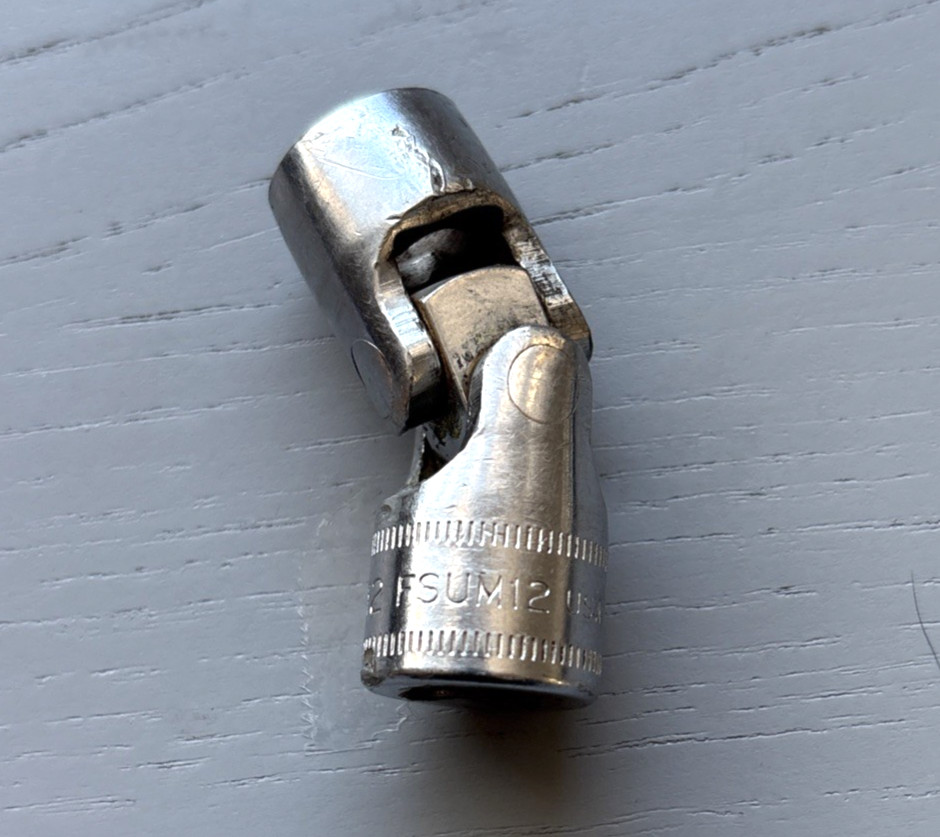 Snap-on # FSUM12 12mm 6pt Flex Swivel Socket 3/8″ Drive USA Fast Shipping