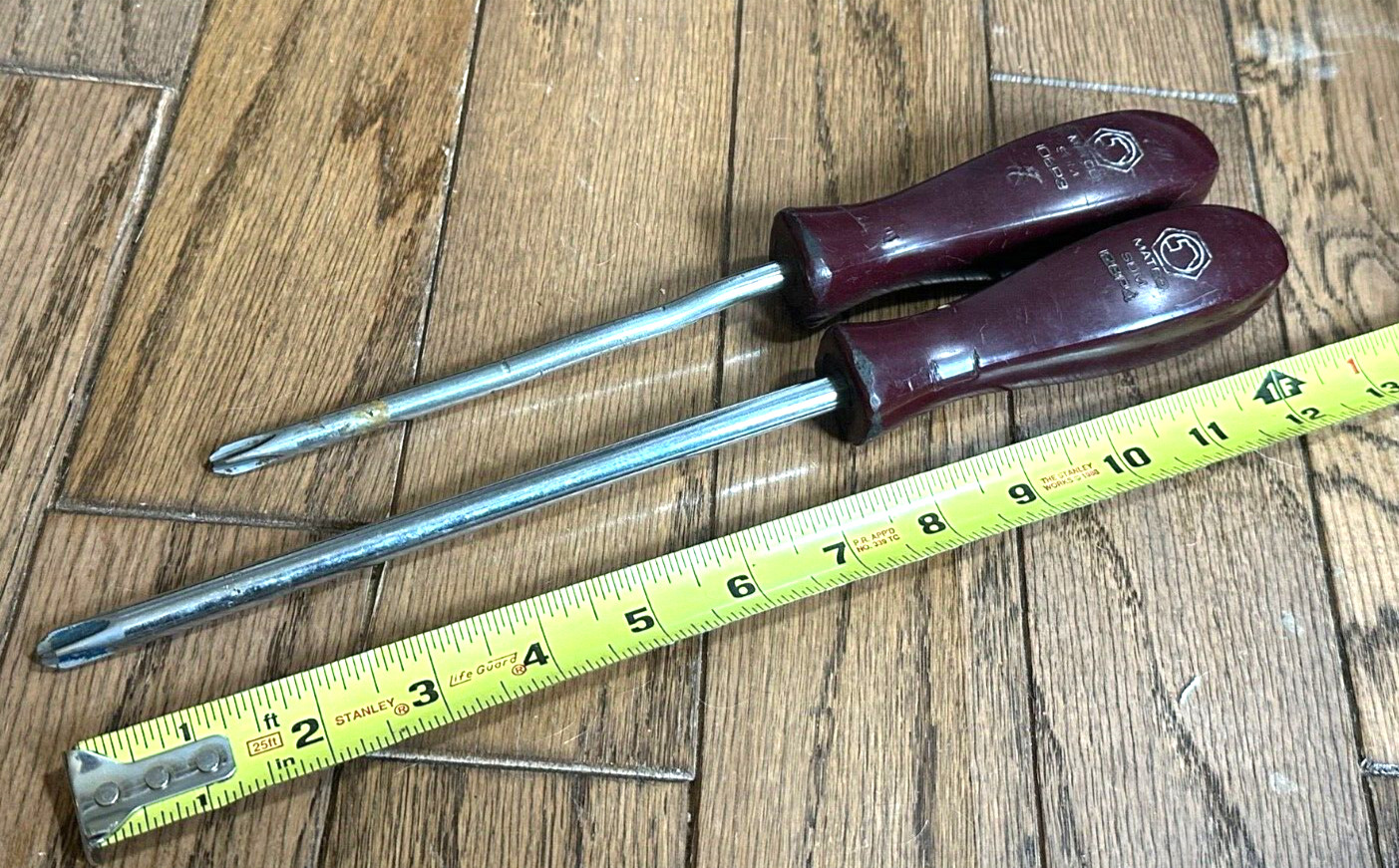 MATCO Tools #3 #4 Large Screwdriver Set Maroon Handle Phillips Tip Blade Lot VTG