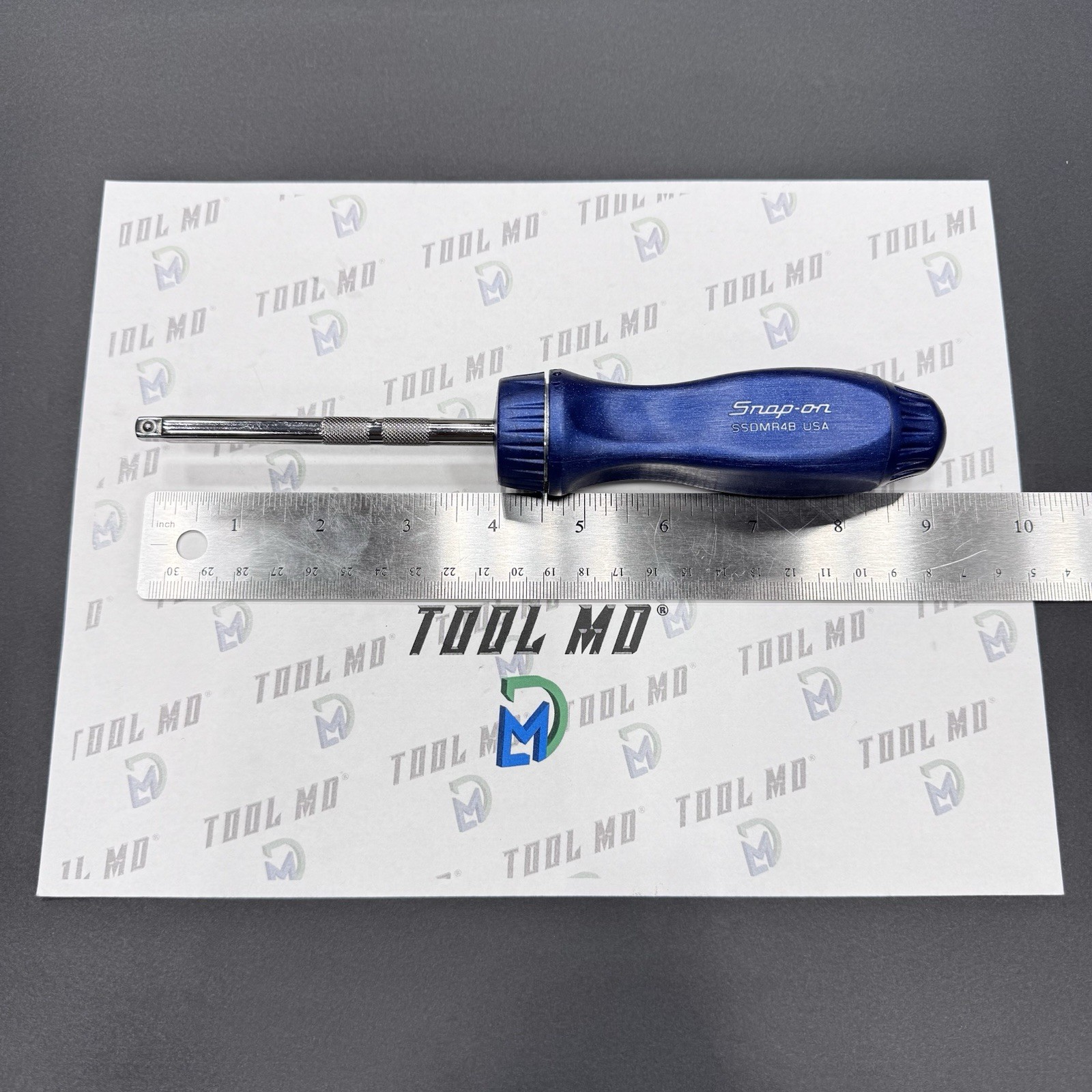 Snap-on Tools NEW POWER BLUE 1/4″ Drive Hard Grip 4″ Ratcheting Driver TMR4MB