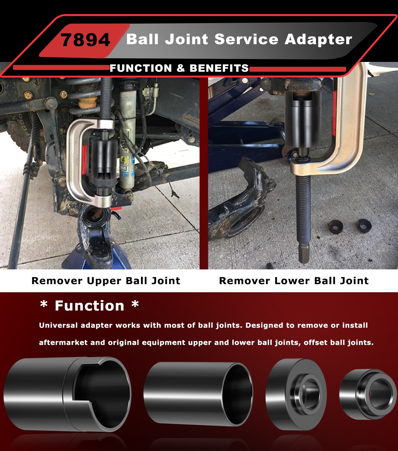 For Jeep & Dodge Ball Joint Service Adapter, 4PCS Upper Lower Ball Joint Press😎