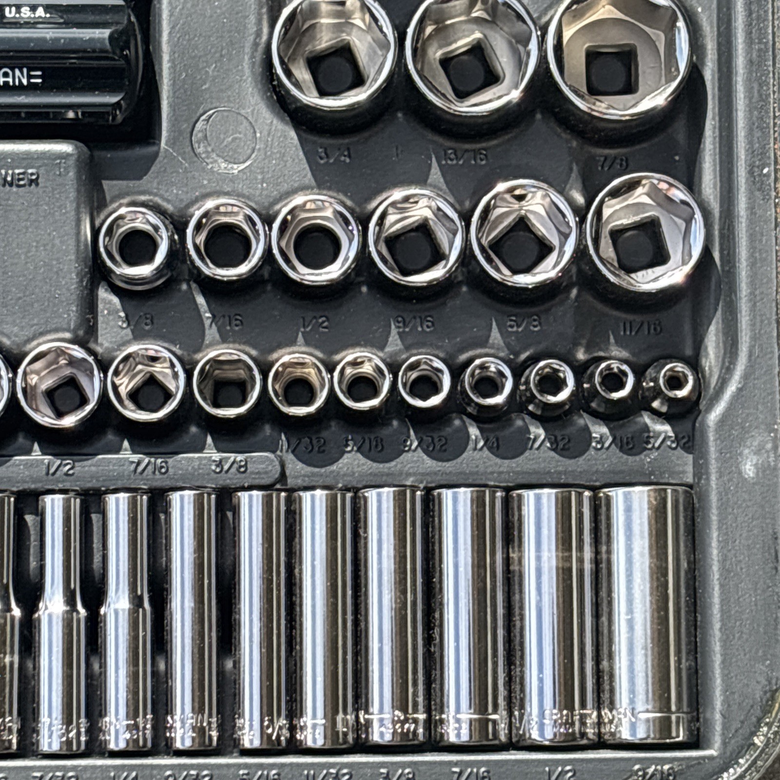 Craftsman Mechanics Socket Wrench Tool Set Metric & SAE ALL 6 POINT 9 33644 USA